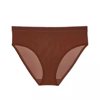 Короткие трусики с высоким вырезом Curvy Couture Sheer Mesh, шоколадный
