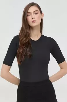 Короткое боди в рубчик Spanx, черный