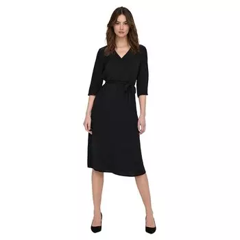 Короткое платье Jdy Lion Wrap 3/4 Sleeve, черный