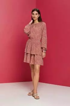 Короткое платье с цветочным принтом Esprit, желтый