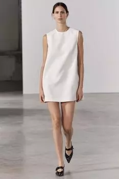 Короткое платье ZARA, экрю