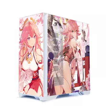Корпус SAMA Custom Xianma Yanzhishen Yae Miko, Mid Tower, белый/рисунок