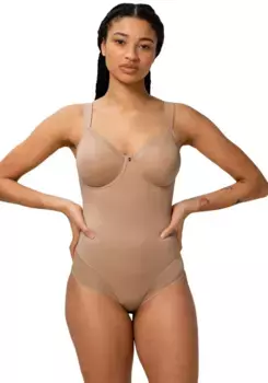Корректирующее боди Triumph "True Shape Sensation BSW", чашка B-E на косточках, корректирующее белье, детали из нежного тюлевого кружева, цвет Toffee