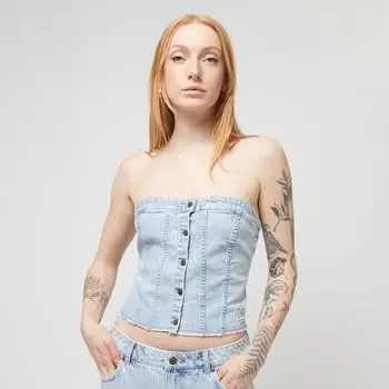 Корсетный топ с эффектом потертости OG Karl Kani, цвет light blue