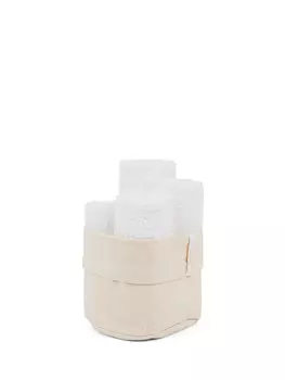 Корзина из 4 однотонных хлопковых мочалок Thermae. Coincasa, белый