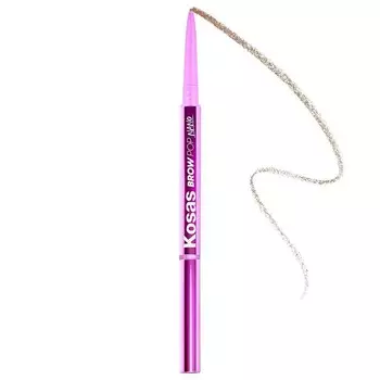 Kosas Brow Pop Nano Ультратонкая детализация + растушеванный карандаш для бровей, цвет Soft Brown