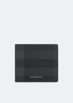 Кошелек BURBERRY Check bi-fold wallet, серый