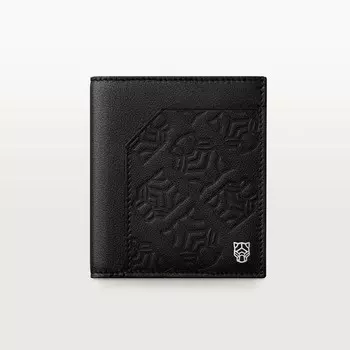 Кошелек Cartier Portefeuille compact 6 cartes de crdit, Panthre de Cartier, черная тисненая телячья кожа