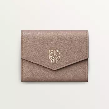 Кошелек Cartier Portefeuille mini, Panthre Graphique de Cartier, зернистая телячья кожа цвета глины