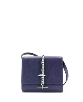 Кошелек Chaine d'Ancre Compact на ремешке из кожи Chevre Mysore Pre-Owned HERMÉS, синий