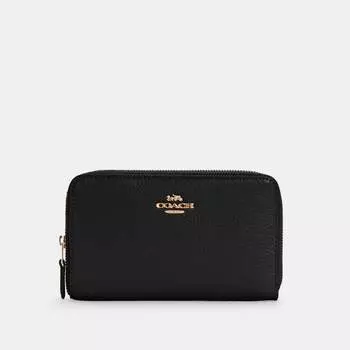 Кошелек COACH Medium Id Zip Coach Outlet, золотой/черный