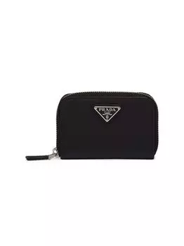 Кошелек для монет из сафьяна Prada, черный