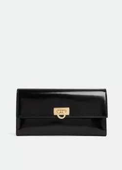 Кошелек FERRAGAMO Gancini continental wallet, черный