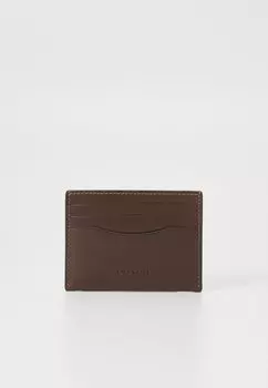Кошелек FLAT CARD CASE COACH, темно-коричневый