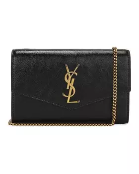 Кошелек на цепочке Uptown Saint Laurent, цвет Noir