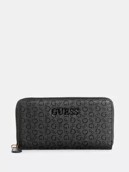 Кошелек на молнии с тисненым логотипом Bowie Guess Factory, черный