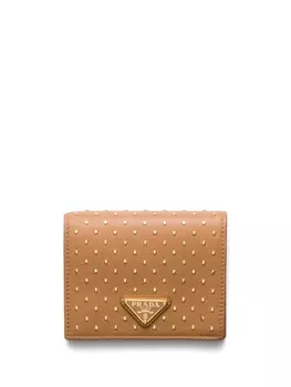 Кошелек Prada с заклепками, серый