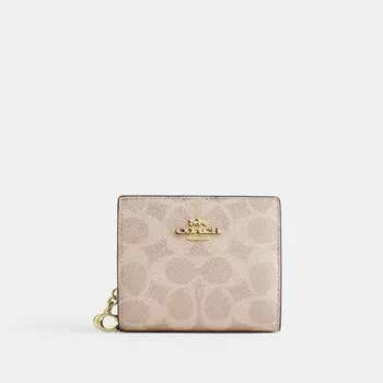 Кошелек Snap COACH, цвет gold/sand/chalk