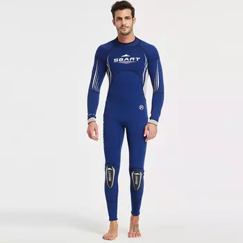 Костюм для дайвинга Sharkbat 3 мм, цельный утолщенный теплый костюм для серфинга, костюм для глубокого дайвинга, костюм для мамы 1377, синий, размер M-3XL SBART