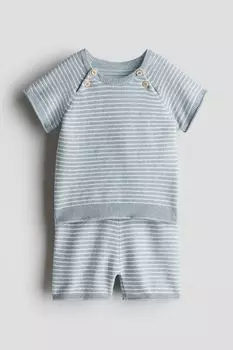 Костюм-Двойка с рубашкой и шортами H&M, синий
