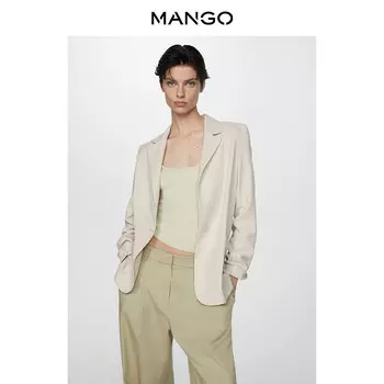Костюм женский Mango с лацканами, светло-серый