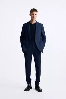 Костюмный блейзер приманного кроя ZARA, голубоватый