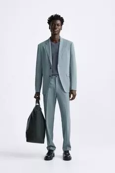 Костюмный блейзер ZARA, светло-синий