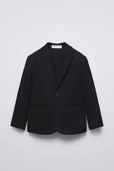 Костюмный пиджак пике ZARA, черный