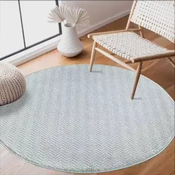 Ковер Carpet City "233-82-FANCY805-R", круглый, короткий ворс, однотонный, 3D-эффект, зигзагообразный вид 160 см, цвет mint-trkis