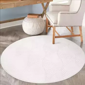 Ковер Carpet City "Ковер Frise FANCY 904", круглый, короткий ворс для гостиной 160 см, белый