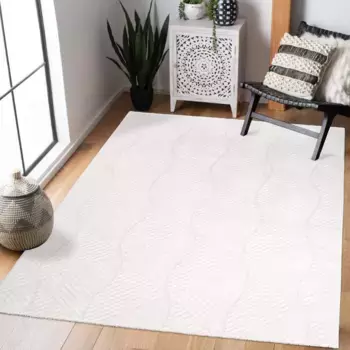 Ковер Carpet City "Ковер Frise FANCY 904", прямоугольный, короткий ворс для гостиной 140х200 см, белый