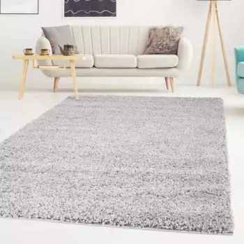 Ковер Carpet City с высоким ворсом "Shaggi uni 500", прямоугольный, ворсистый ковер, однотонный, длинный ворс, мягкий 230х320 см, серый