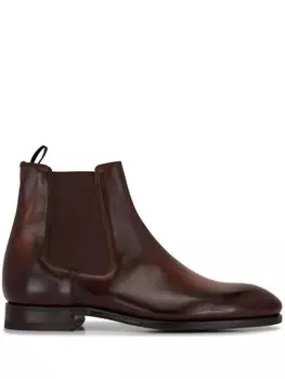 Кожа Cavaliere с миндалевидным носком Сапоги Bontoni, коричневый