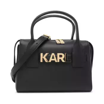 Кожаная большая сумка Karl Lagerfeld, черный