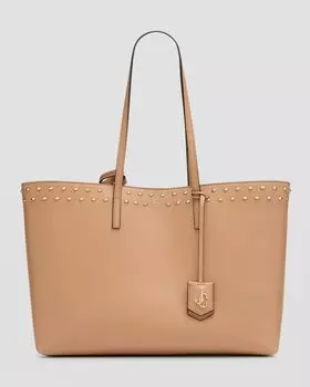 Кожаная большая сумка Nine2Five East-West Jimmy Choo, цвет Biscuit Light Gold