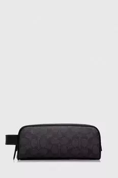 Кожаная косметичка Coach, серый