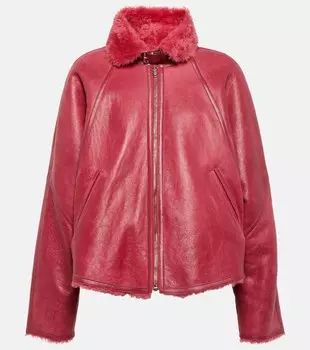 Кожаная куртка acassy с отделкой из овчины Isabel Marant, розовый