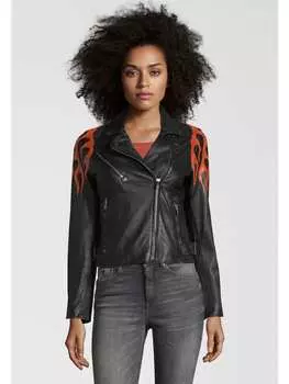 Кожаная куртка Buffalo, цвет black/orange