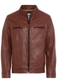 Кожаная куртка Camel Active Leder Blouson mit Stehkragen, цвет Braun Rot