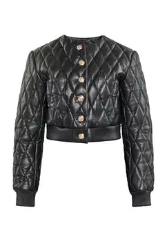 Кожаная куртка faina Between-Season Jacket, черный