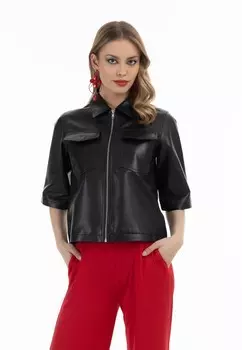 Кожаная куртка faina, черный