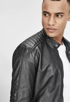 Кожаная куртка Jack & Jones, черный