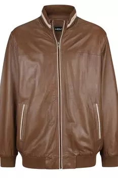 Кожаная куртка Men Plus, коньячный