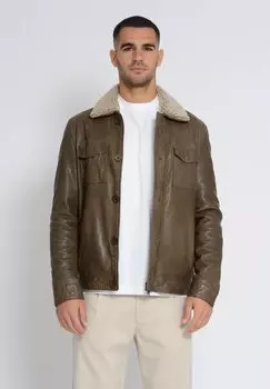 Кожаная куртка Mustang, цвет brown