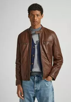 Кожаная куртка Pepe Jeans БЕРЛ, цвет cognac brown