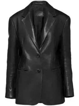 Кожаная куртка Prada, черный