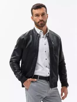 Кожаная куртка reglan fit Ombre, черный