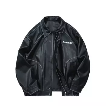 Кожаная куртка унисекс Kawasaki, коричневый