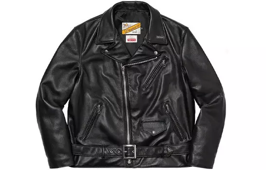 Кожаная куртка унисекс Supreme, цвет Black