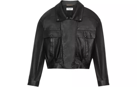 Кожаная куртка женская черная Saint Laurent
